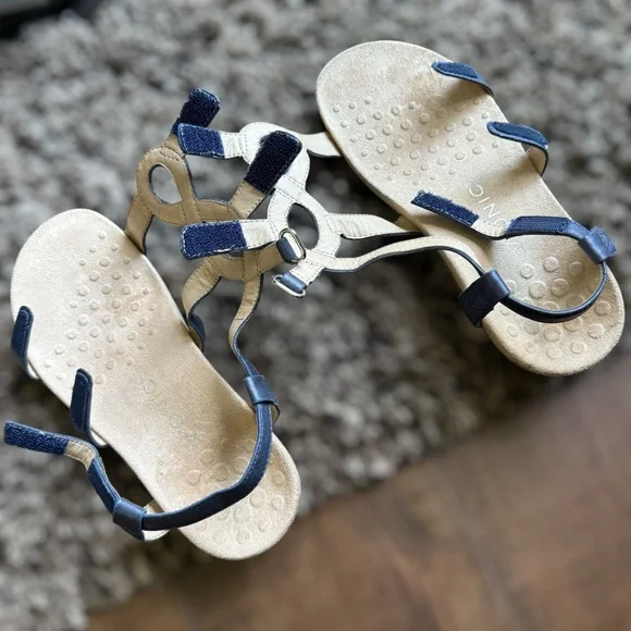 VIONIC Jodie Blue Leather Strappy Sandals Size 6 Women - Picture 6 of 12